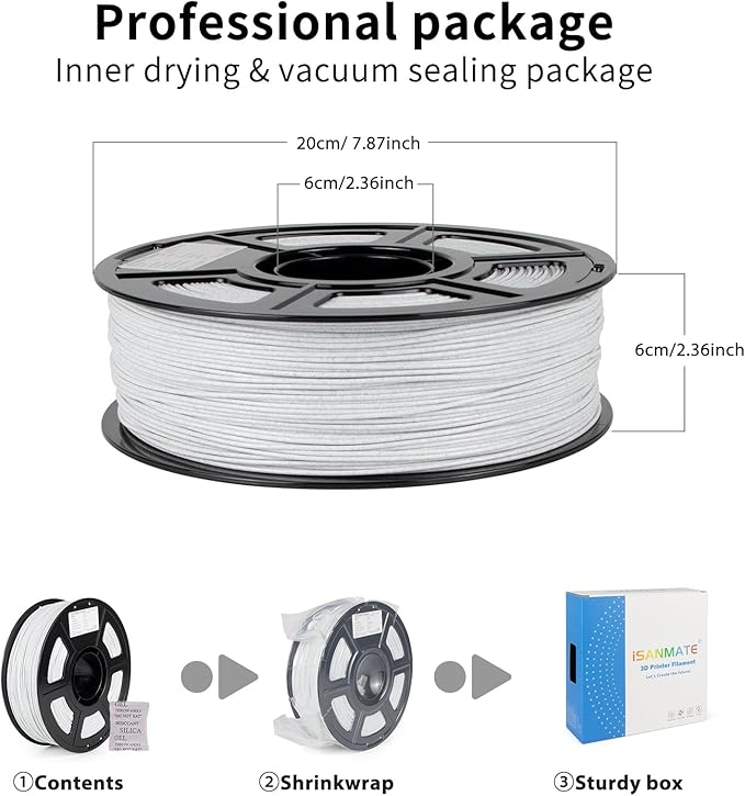 iSANMATE ASA Filament 1.75mm Marble 1KG, UV & Weather Resistant 3D Printer - Image 7