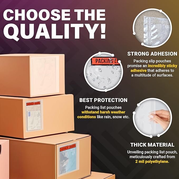 ABC Pack of 1000 Packing List Envelopes 4.5 x 6 Packing List Enclosed 4 1/2 x - Image 3
