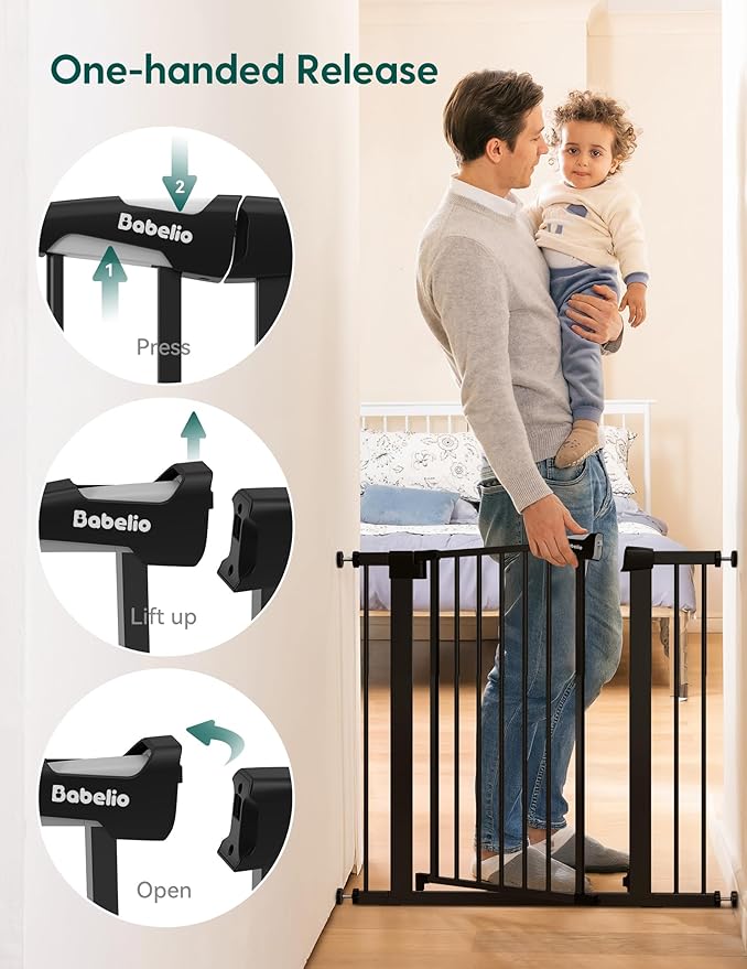 BABELIO 36" Tall Baby Gate PressGuard P7, 29-48" Auto-Close & Pressure Mounted - Image 6
