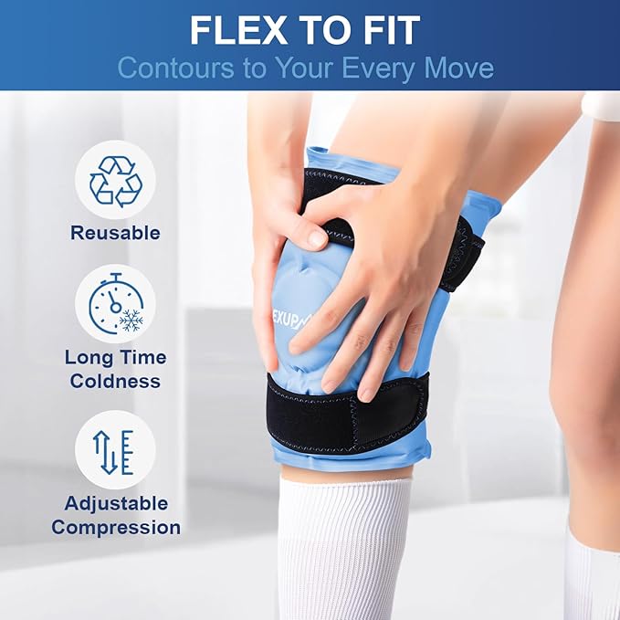 APEXUP Ice Pack for Knee Pain Relief, Large Reusable Wrap After Surgery - Image 3