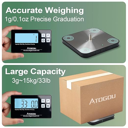 Atogou Food Scale, 33lb Wireless Kitchen Scale - Image 4