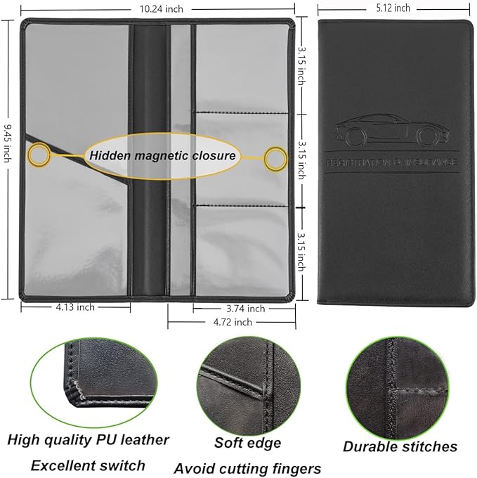 Premium Car Registration and Insurance Holder, Glove Box Organizer Makes Your - Image 4