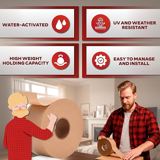 XFasten Brown Paper Packing Tape - Image 2