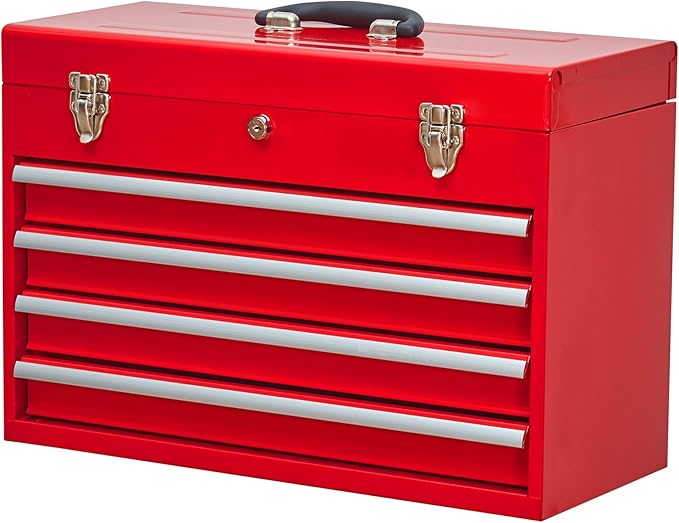 4 Drawers Metal Tool Box Portable Steel Tool Chest by Unknown