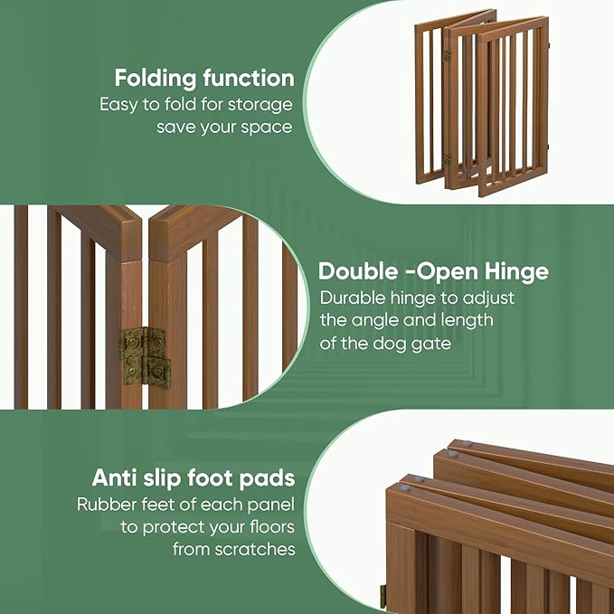 Dog Gates for Doorways, Tall Dog Gate Indoor, Foldable Pet Gates for Doorways - Image 3