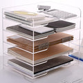 Acrylic Paper Letter Tray Organizer, 5 Tiers, Transparent, Rectangular by HeZone