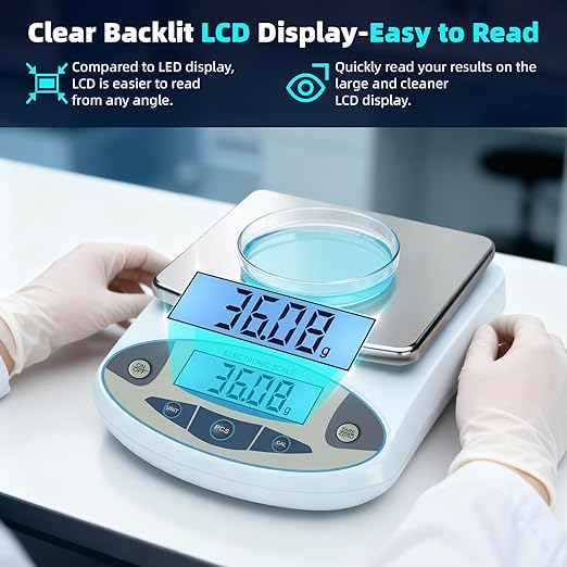 Lab Scale 6000gx0.01g, Analytical Balance 0.01g High Precision Electronic - Image 4