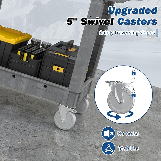 Heavy Duty Utility Rolling Tool Cart, 550 lbs Capacity Utility Service Cart - Image 5