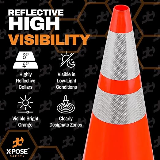 Xpose Safety 28 Inch Orange Traffic Cones - Image 6