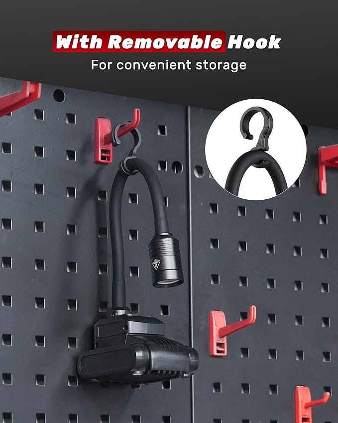 Magnetic Work Light, 4400mAh Rechargeable Flexible Gooseneck Work Light - Image 6