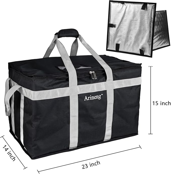 Food Delivery Insulated Bag, Insulated Cold Meal Bag, Built-in Base Plate - Image 3