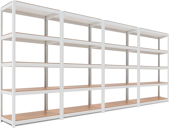 HOMEDANT House 5 Tier Laminated Metal Shelving Unit Adjustable Storage Utility by TheBestOrganizingSolution