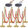 kaiyomi 8Pcs Stanchions with Red Velvet Ropes Set, 5 Feet Velvet Ropes and by KaiyomiCrowdControlSeries