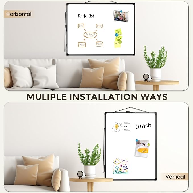 MaxGear White Board for Wall 24" x 18", Double Sided Dry Erase Board, Magnetic - Image 6