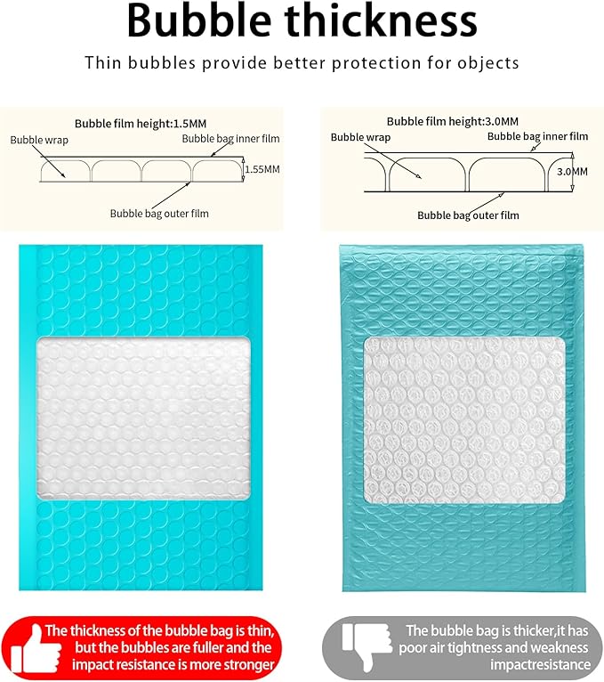 packbabol Bubble Mailers, 4x7 Inch Padded Bubble Mailers Pack of 100 Bubble - Image 3