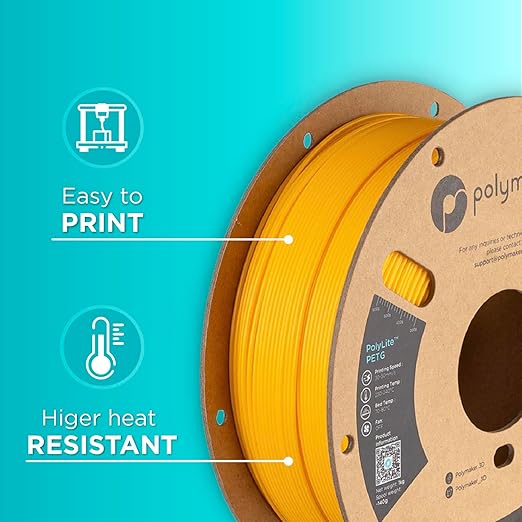 Polymaker PolyLite Yellow 3D Printer PETG Filament 1.75mm 1kg, Legacy PETG - Image 5