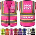 Custom Safety Vest with Logo Personalized High Visibility Vest Reflective by PFTPOW