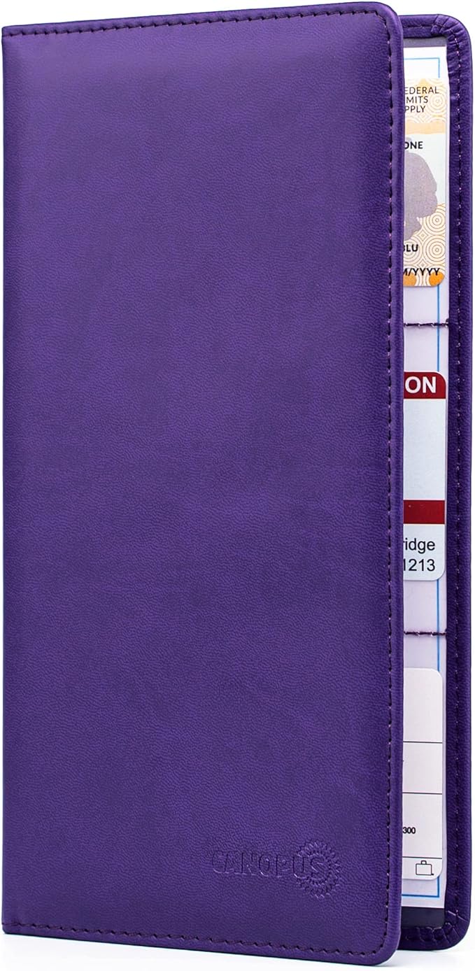 CANOPUS Car Registration and Insurance Holder, PU Leather Card Holder, Vehicle by CANOPUS