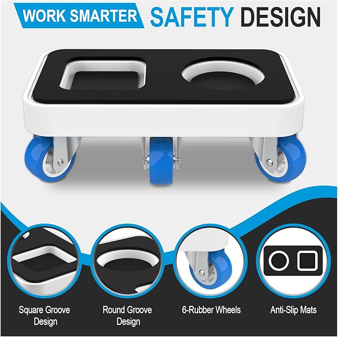 Furniture Dolly with Dual Groove Design: Furniture Sliders with 6 Wheels - Image 2