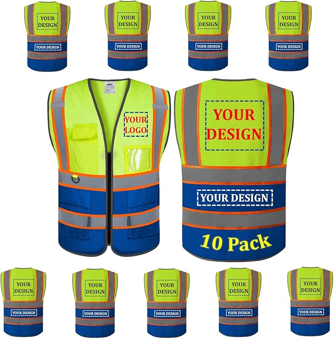 BeautyWill Custom Logo Safety Vest Class2 High Visibility Reflective Vest by BeautyWill