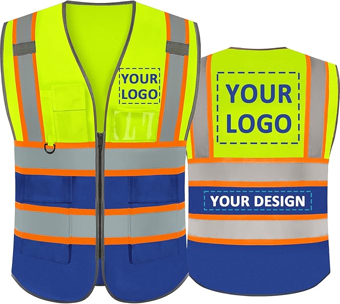 BeautyWill Custom Logo Safety Vest Class 2 High Visibility Reflective Vest by BeautyWill