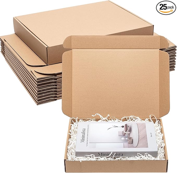 Brown Shipping Boxes 13x10x2" 25 Pack by Wowxyz