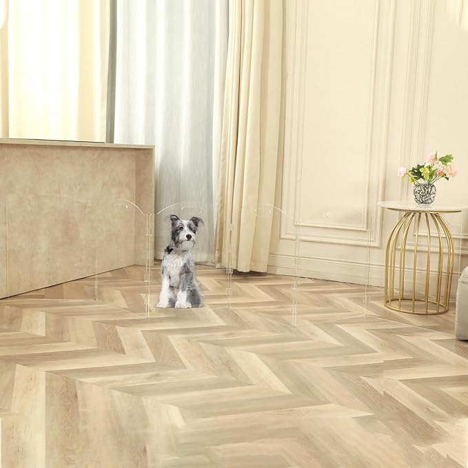 Extra-Wide Clear Acrylic Freestanding Dog Gates - Image 7