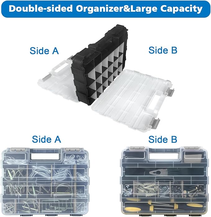 Double Side Tool Box Organizer, Hardware Storage Box, Portable Small Parts - Image 4