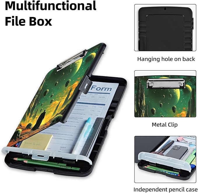 Clipboard with Storage Box & Pen Holder, Heavy Duty Clip Boards 8.5x11 - Image 3