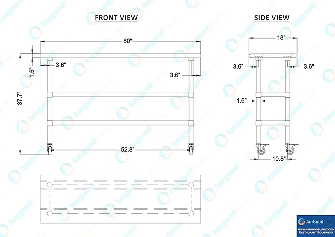 AmGood Stainless Steel Work Table - Image 4