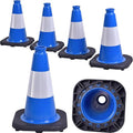 6 Pack 12" Inch Blue PVC Traffic Cones by OranLite