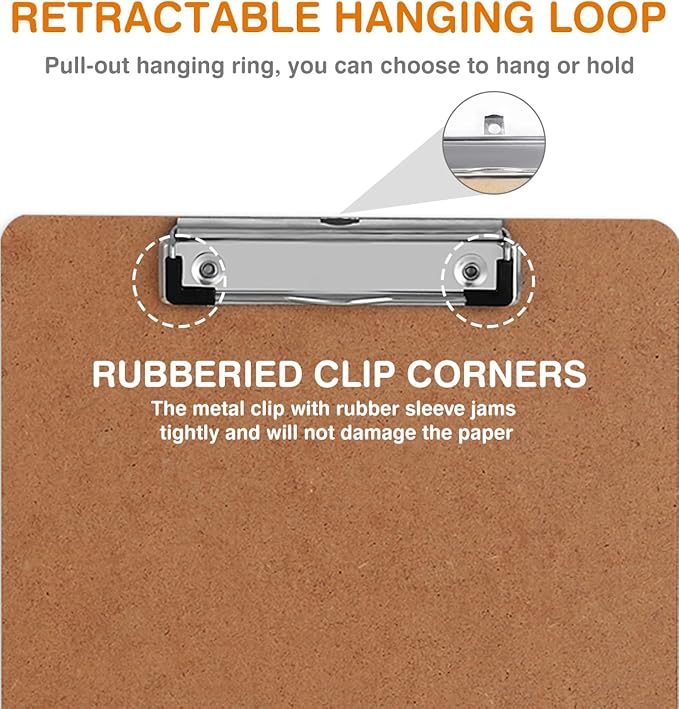 Clipboards, HERKKA 42 Pack Hardboard Office Clipboards Low Profile Clip - Image 3