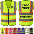 Custom Safety Vest with Logo Personalized High Visibility Vest Reflective by PFTPOW