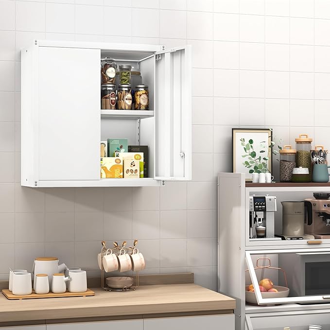 GREATMEET Locking Metal Wall Cabinet, Metal Storage Cabinet - Image 5