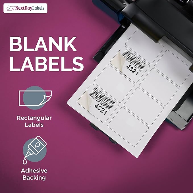NextDayLabels – 3-3/8" x 2-1/3" Rectangular Sticker Labels - Image 5