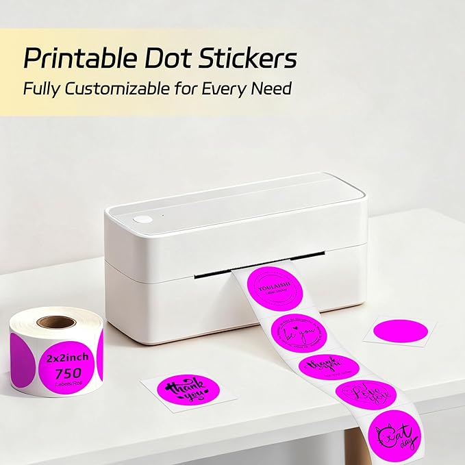 2 inch Dot Stickers Labels Circle Garage Sale Sticker 750Pcs Round Thermal - Image 4