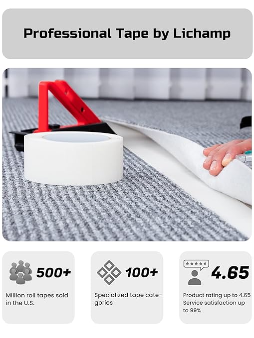 Lichamp Double Sided Carpet Tape 2" x 44 Yards, Hardwood Floors Carpet Tape - Image 7