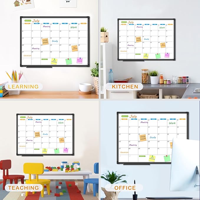 JILoffice Magnetic Dry Erase Calendar Whiteboard, 1 Month White Board Calendar - Image 3