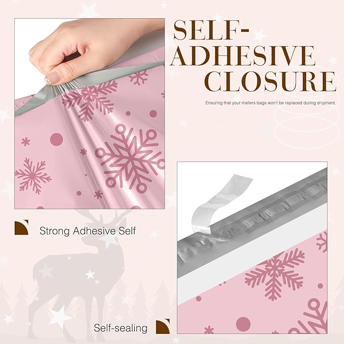 Metronic Christmas Poly Mailers 14.5x19" 50pcs Shipping Bags - Image 5