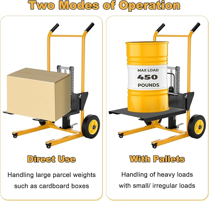 Foldable Material Lift Winch Stacker, 450LBS 36" Pallet Stacker, 2-in-1 Hand - Image 3