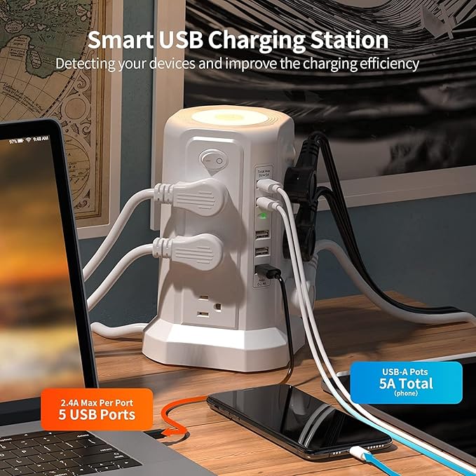 Surge Protector Power Strip Tower - Image 5