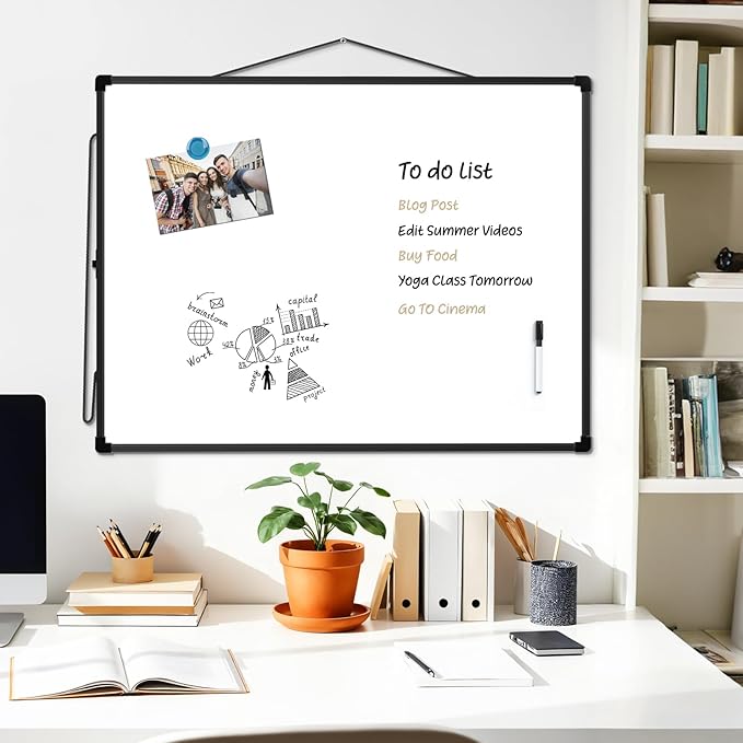 MaxGear White Board for Wall 24" x 18", Double Sided Dry Erase Board, Magnetic - Image 7