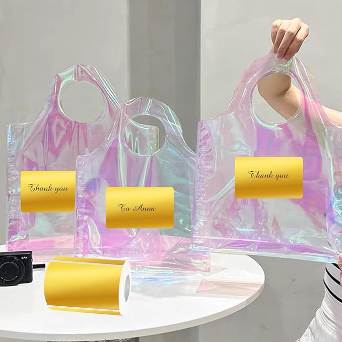 3x2 Inch Holographic Thermal Labels, Rainbow Glitter Stickers - Image 4