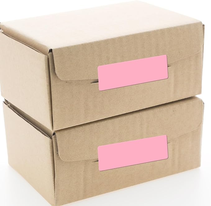 Pink Color Coding Labels 1 × 2 Inches Self-Adhesive Vinyl Rectangle Stickers - Image 2
