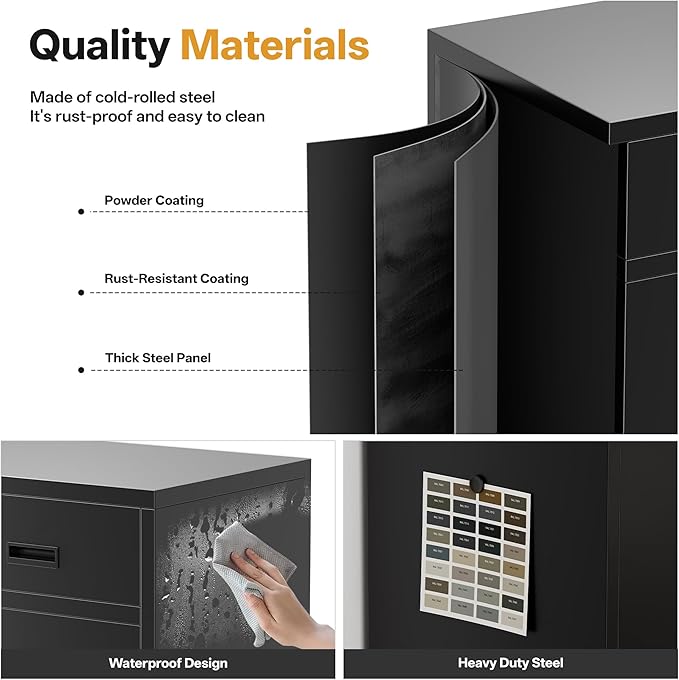 Metal Storage Cabinet 36" H, Garage Storage Cabinet - Image 4