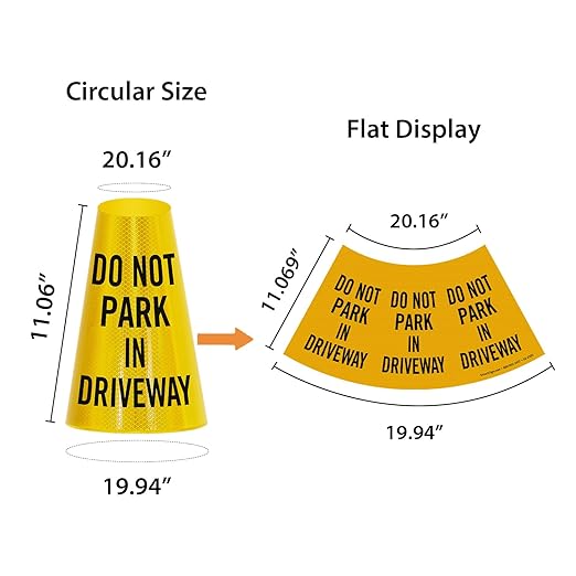 SmartSign “Do Not Park in Driveway” Bright Reflective Cone Message Sleeve - Image 2