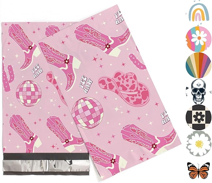 6x9 Poly Mailers – Disco Cowgirl – Waterproof, Tear-Resistant Shipping Bags by PackageMint