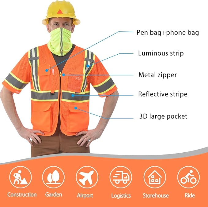 AYKRM Custom Logo Personalised Printed High Visibility Reflective 2 two tone - Image 4