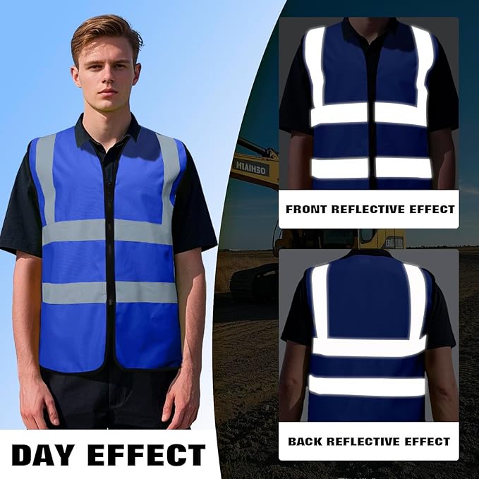 BeautyWill 10/20 Pack Custom Logo Safety Vest, Bulk High Visibility Class 2 - Image 2