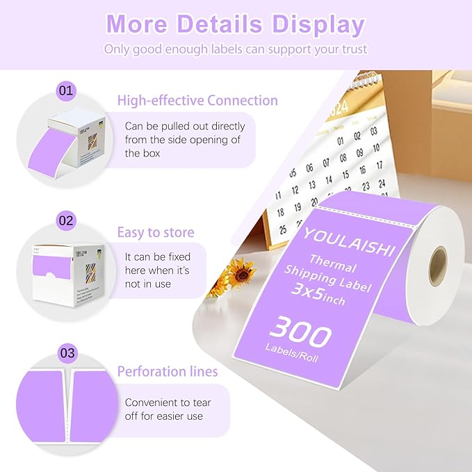 3 X 5 Inch Printable Waterproof Rectangle Color Coding Labels, 300 Per Roll - Image 4